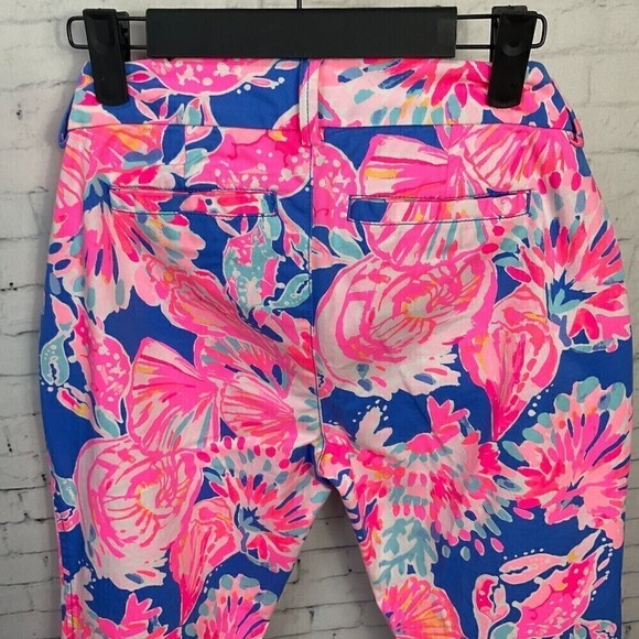 Lilly Pulitzer Sadie Crop Pants Size 6 Stretch Bennett Blue Bay Dreamin Chino N - Picture 8 of 12